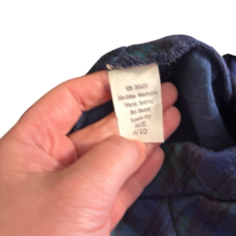 Vintage Blue Green Plaid Pleated Pull On Pants Size 9/10 - Picture 3 of 5